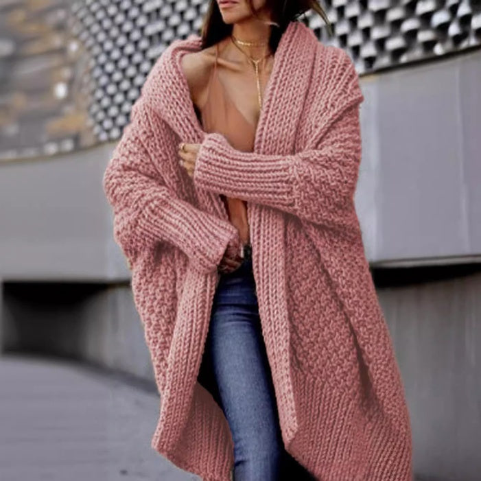 Autumn And Winter Long Thick Sweater Cardigan For Women