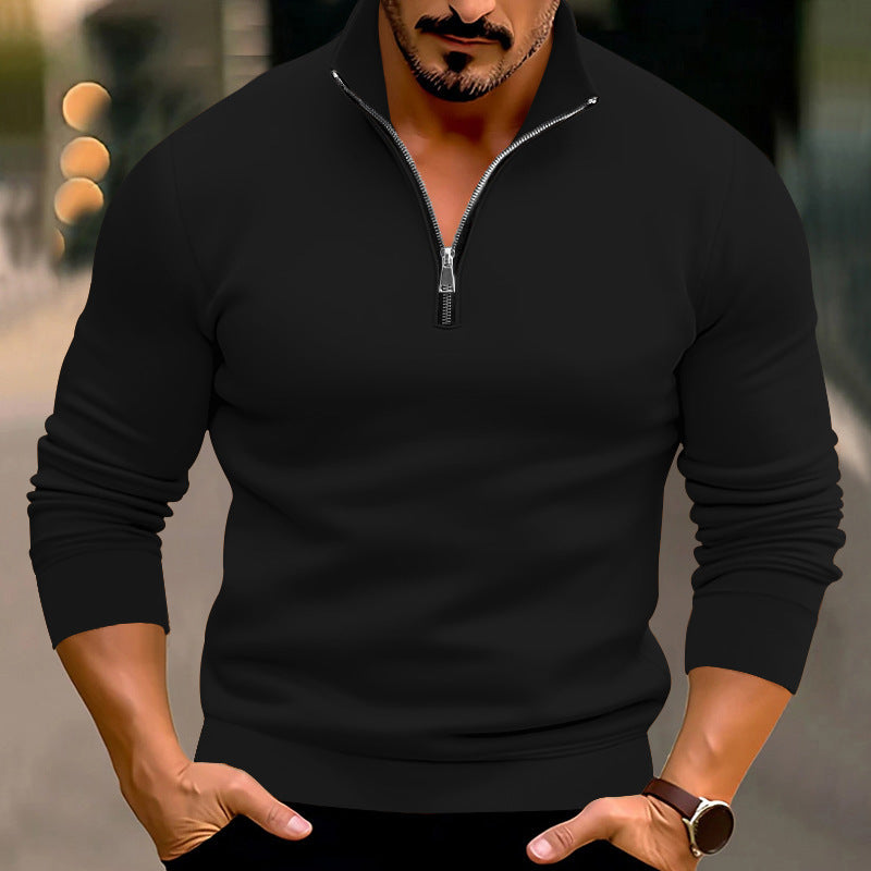 Men's Casual Solid Color Long-sleeved T-shirt Top