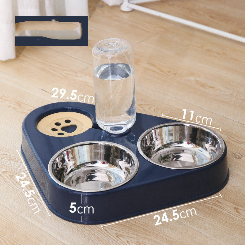 Dog Bowl Double Bowl Automatic Drinking Dog Food Bowl Rice Bowl