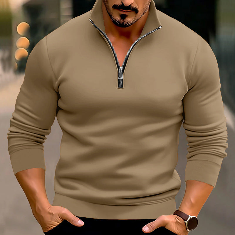 Men's Casual Solid Color Long-sleeved T-shirt Top