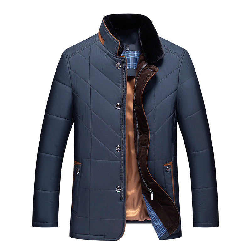 Middle-aged Men Winter Middle-aged And Elderly Thick Warm Quilted Coat Cotton-padded Jacket