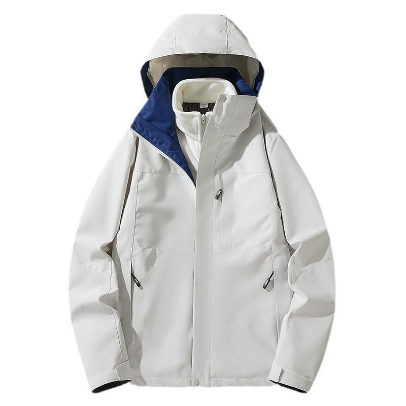 Three-in-one Removable Fleece-lined Thickened Windproof Waterproof Jacket