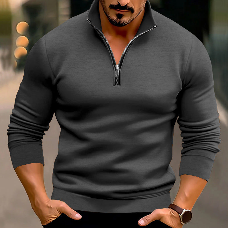 Men's Casual Solid Color Long-sleeved T-shirt Top