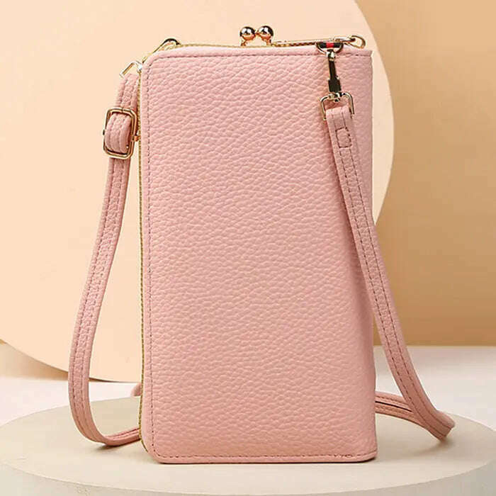 Flower Embroidery Phone Bag With Lock Buckle Outdoor Long Wallet Fashion Shoulder And Crossbody Bags Emko Lux