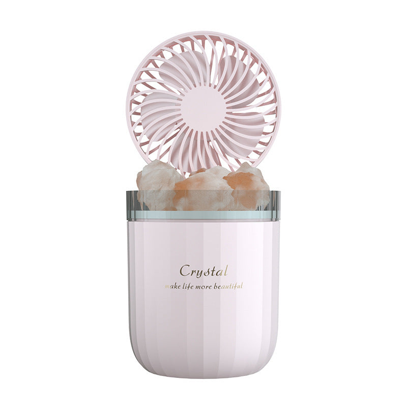 Portable Crystal Aromatheraphy Humidifier USB Wireless Aroma Essential Oil Diffuser With Adjustable Fan Warm Light Air Cooler Emko Lux