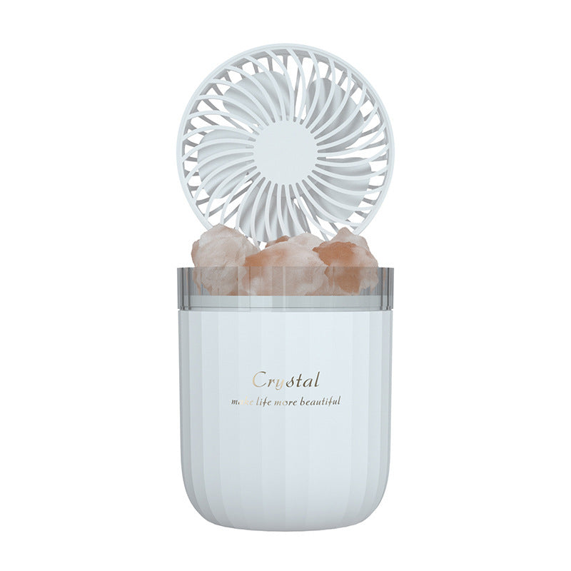 Portable Crystal Aromatheraphy Humidifier USB Wireless Aroma Essential Oil Diffuser With Adjustable Fan Warm Light Air Cooler Emko Lux