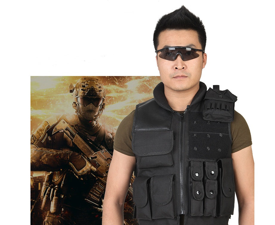 Tactical Vest Black Mens Military Hunting Vest Emko Lux