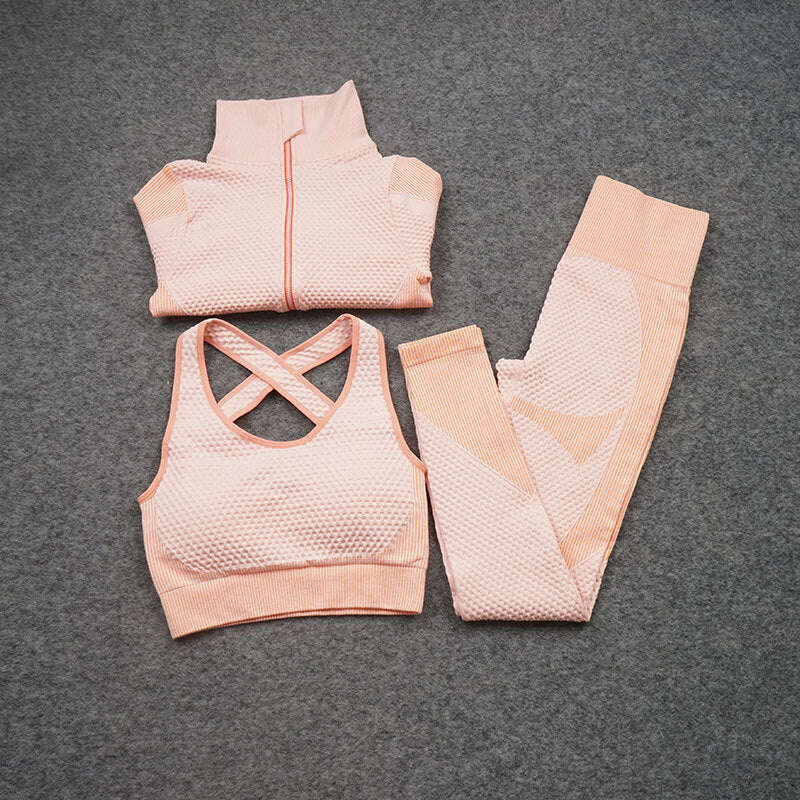 Three-piece Stretch Fitness Pants Sports Yoga Suit Emko Lux