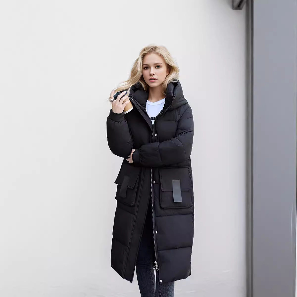 Winter Fashion High-end Overknee Thickened Loose Cotton Jacket Coat Emko Lux