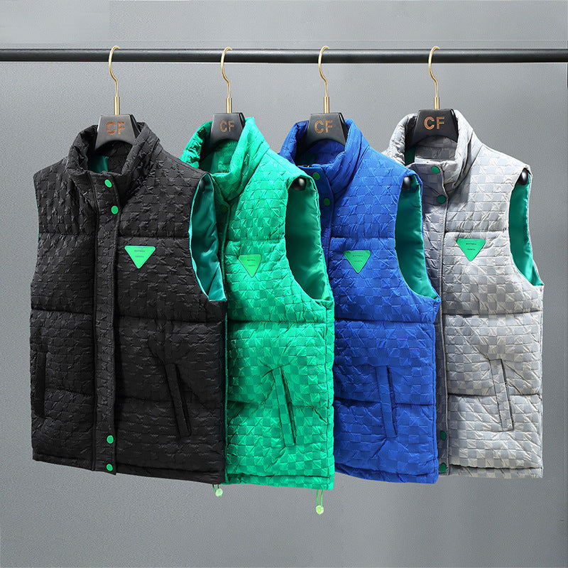 Embroidered Cotton Vest Men's Winter Men's New Stand-up Collar Cotton Vest Cotton Work Clothes